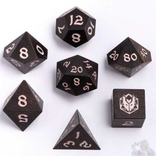Dragons Hoard Wooden Dice Set: Ebony Wood (7)