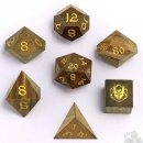Dragons Hoard Wooden Dice Set: Green Sandalwood (7)