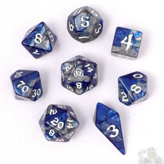 8 Piece RPG Dice Set: Paladin Steel