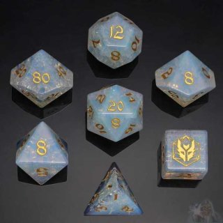 Dragons Hoard Gemstone Polyhedral Dice Set: Blasted Opalite