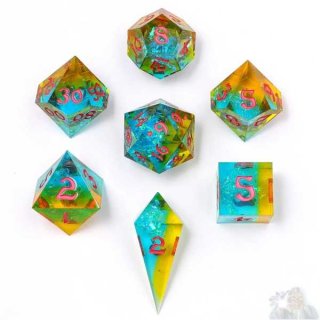 Captured Magic Sharp Edge Resin Dice Set: Living Lighting (7)