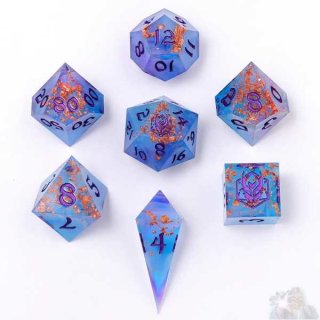 Captured Magic Sharp Edge Resin Dice Set: Enchanted Evening (7)