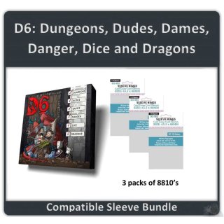 D6 Dungeon Dudes Dames Danger Dice and Dragons Sleeve Bundle