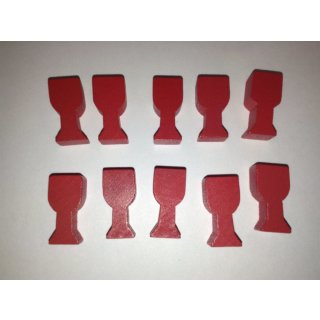 10 Red Goblet Token Set