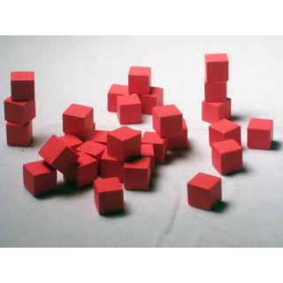 10mm Red Wooden Cube Tokens (100 Pack)