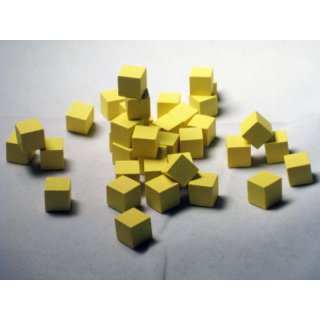 10mm Yellow Wooden Cube Tokens (100 Pack)