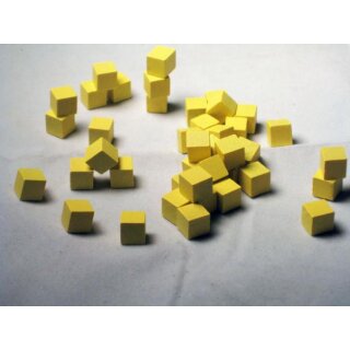 8mm Yellow Wooden Cube Tokens (100 Pack)