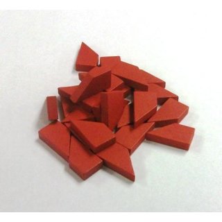 Red Metal Alloy Wooden Token Set (25 Tokens)