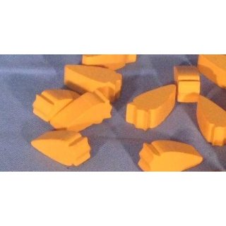 Wooden Carrot Veggie Token Set of 10