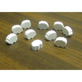 Wooden Sheep Token Set of 10