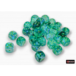 Chessex Borealis 12mm d6 Kelp/light green Luminary Dice Block (36)