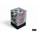 Chessex Gemini 12mm d6 Black-White/pink Dice Block (36 dice)