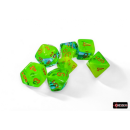 Chessex Gemini 7-Die Set - Plasma Green-Teal/orange Luminary