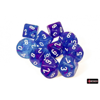 Chessex Nebula Aura white Luminary Set of Ten d10s