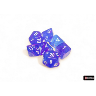 Chessex Nebula Polyhedral Aura white Luminary 7-Die Set