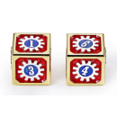 17mm Cogcraft Fidget 2D6 Set Casino Red Blue Silver and Gold