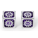 17mm Cogcraft Fidget 2D6 Set Chrononaut Purple and Silver
