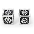 17mm Cogcraft Fidget 2D6 Set Diesel Black and Silver