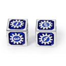 17mm Cogcraft Fidget 2D6 Set Tesla Blue and Silver