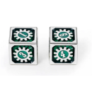 17mm Cogcraft Fidget 2D6 Set Time Machine Green and Silver