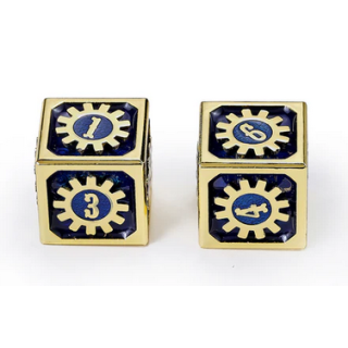 17mm Cogcraft Fidget 2D6 Set Vault Dweller Blue and Gold