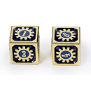 17mm Cogcraft Fidget 2D6 Set Vault Dweller Blue and Gold