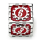 35mm Mythic Size Cogcraft Fidget D6 Vernmillion Red and Silver