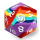 55mm Chonk Rubber Silicon D20 Rainbow Realms