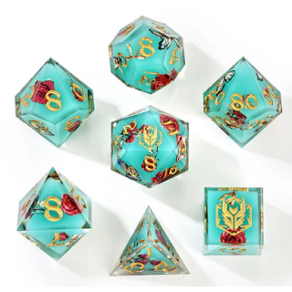 Captured Magic Sharp Edge Resin Dice Set Meadow Magic (7)