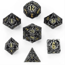 Hollow Metal Cog Themed Dice Set Gunmetal (7)