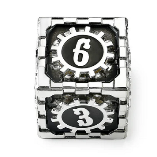 Mythic Size Cogcraft Fidget D6 Diesel Black and Silver