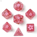 Round Edge Sakura Blossom Resin Polyhedral Dice Set Pink...