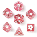 Round Edge Sakura Blossom Resin Polyhedral Dice Set White...