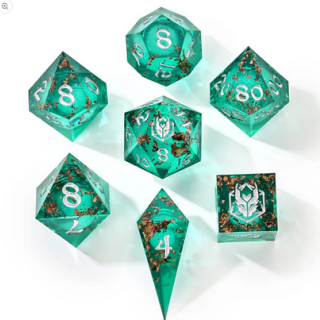Sharp Edge Liquid Core RPG Dice Set Serene Sandstorm (7)