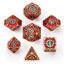 Solid Metal Cogcraft Polyhedral Dice Set Casino Red Blue...