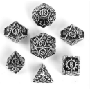 Solid Metal Cogcraft Polyhedral Dice Set Diesel Black and...