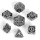 Solid Metal Cogcraft Polyhedral Dice Set Diesel Black and Silver (7)