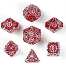 Solid Metal Cogcraft Polyhedral Dice Set Vernmillion Red...