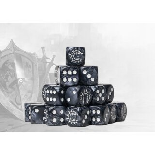 Conquest: Conquest Logo on Dark Grey Marbled Dice (24)