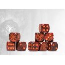 Conquest: Dweghom - Logo on Red Marbled Dice (24)