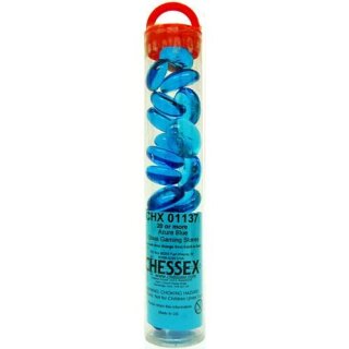 Chessex Crystal Aqua Blue Gaming Stones (40+ stones per tube)