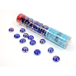 Chessex Crystal Dark Blue Iridized Gaming Stones (40+)