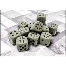 Chessex 16mm WWII Dice German Opaque Dark Grey/Black (12)