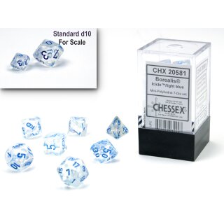 Chessex Borealis Mini-Polyhedral Icicle/Light Blue Luminary 7-Die Set