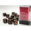 Chessex Dice Sets Blue Blood/Gold Scarab 16mm d6 (12)