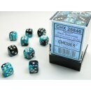 Chessex Dice Sets Gemini 5 12mm d6 Black-Shell/White (36)