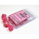 Chessex Dice Sets Ghostly Glow Pink/Silver d10 Set (10)