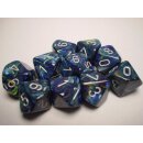 Chessex Dice Sets Green/Silver Festive d10 Set (10)