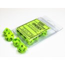 Chessex Dice Sets Vortex Bright Green w/Black d10 Set (10)