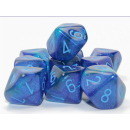Chessex Gemini Blue-Blue/light blue Luminary Set of 10 d10s